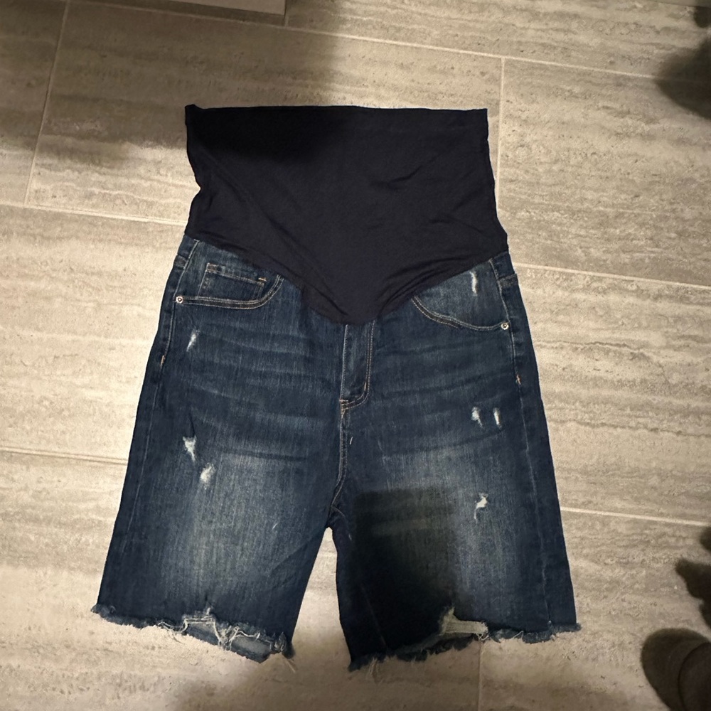 Pink blush full panel Jean shorts